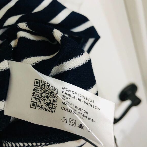 Cider Contrast Striped Collared Short Sleeve Tee Women's Top‎ Blue White 4XL NWT - Picture 7 of 7